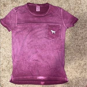 pink distressed oversized tee